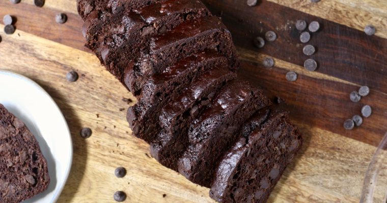 Chocolate Banana Bread with Chocolate Chips