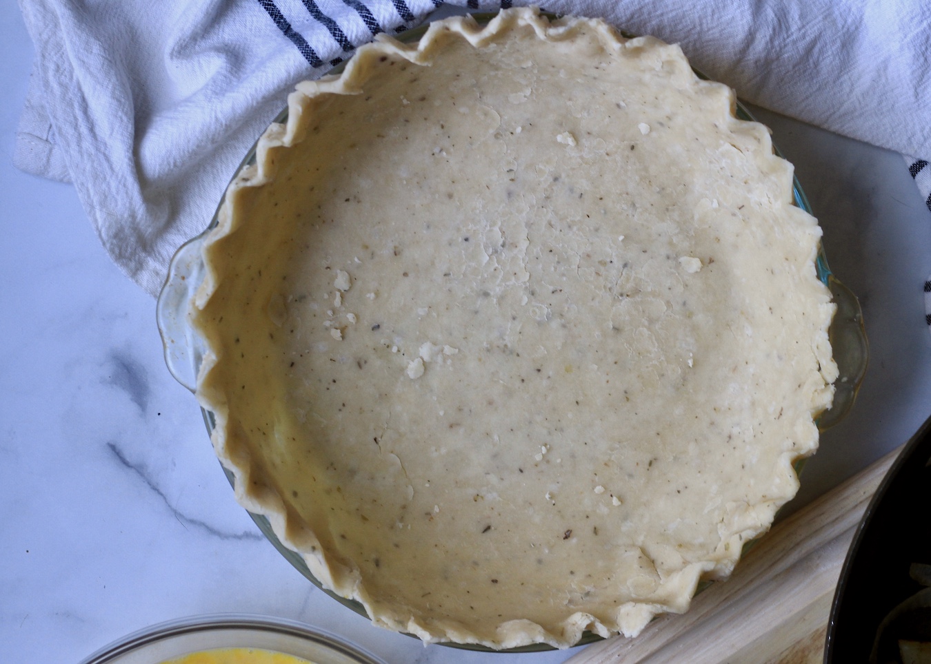 Pie crust for bacon and potato quiche.