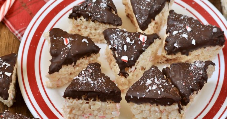 Peppermint Bark Rice Krispie Treats