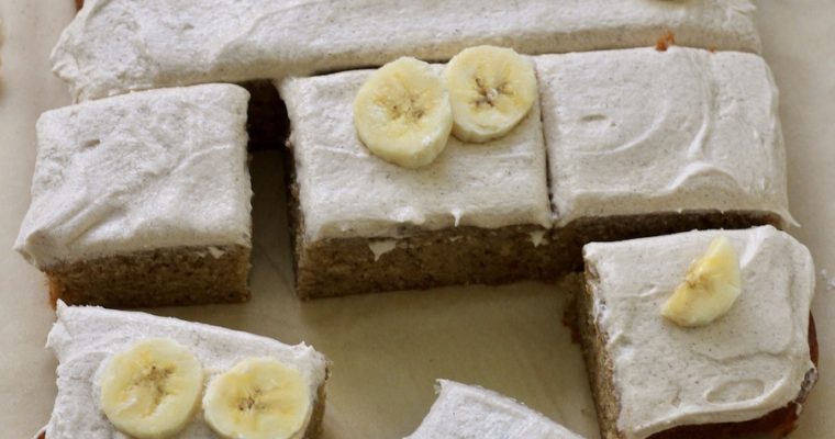 Banana Snack Cake with Cinnamon Frosting
