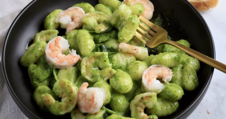 Creamy Pesto Gnocchi with Shrimp