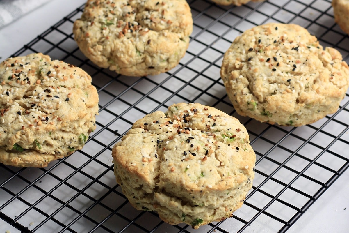 Everything Bagel Scallion Biscuits - My Life After Dairy