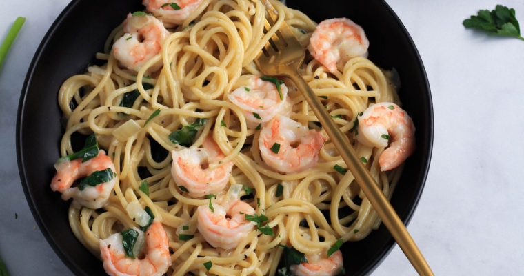Creamy Garlic Pasta with Shrimp