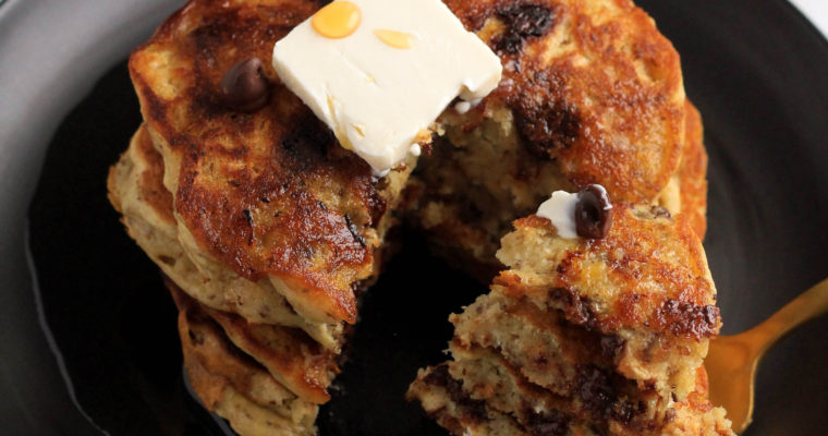 Vanilla Chocolate Chip Protein Pancakes (Vegan)