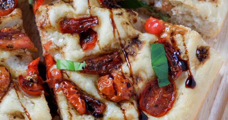Focaccia with Balsamic Marinated Tomatoes