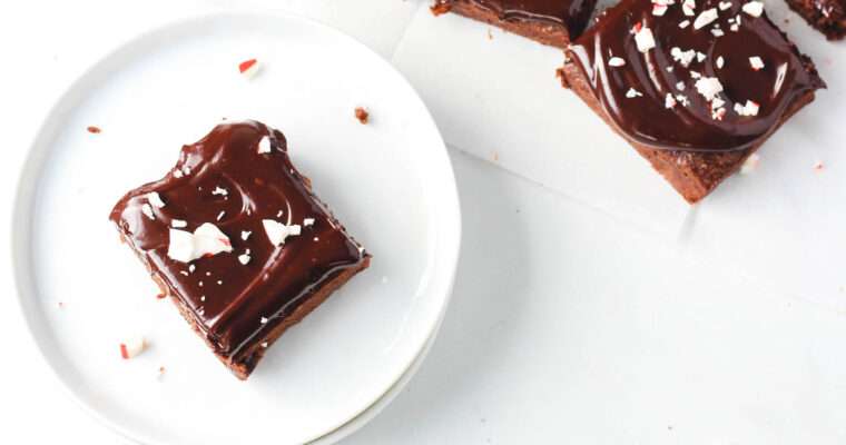 Peppermint Brownies with Mint Chocolate Ganache