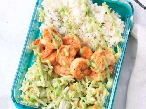 Taco salad bowls with prawns recipe