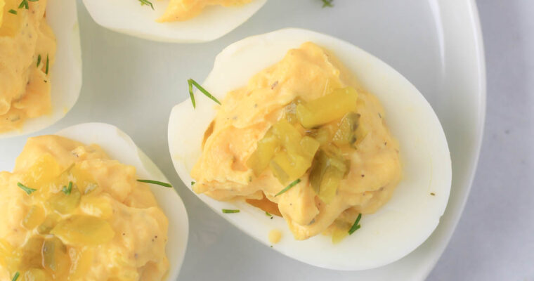 Dill Pickle Deviled Eggs