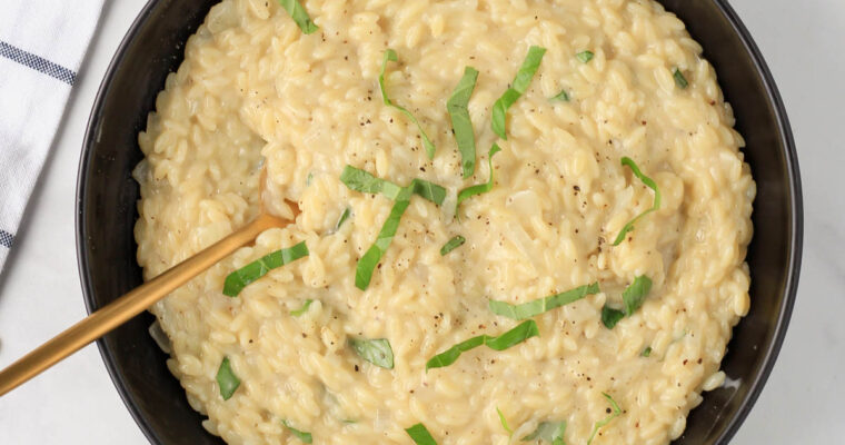 Creamy Garlic Orzo Pasta