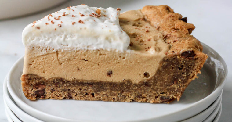 Coffee Chip Ice Cream Pie with Espresso Chocolate Chip Cookie Crust