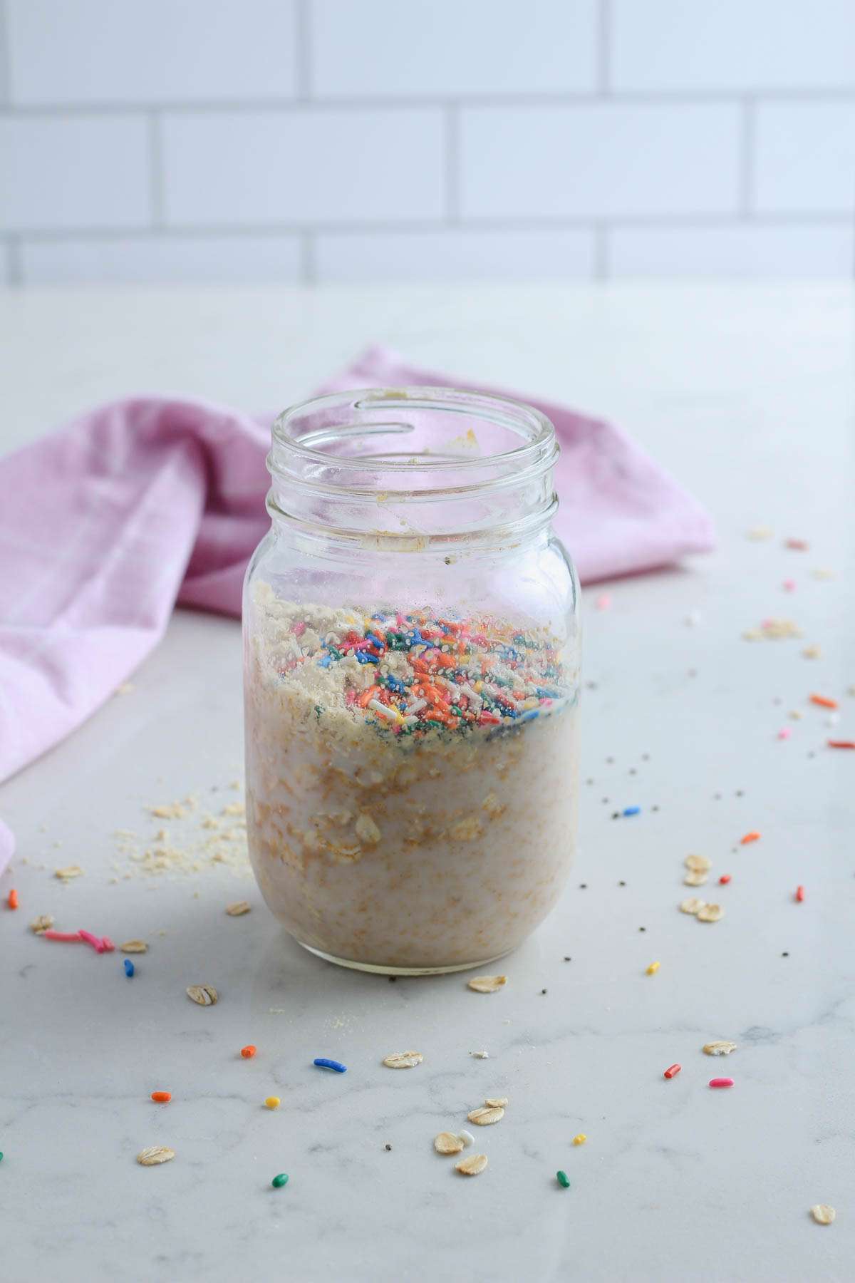 Vegan Birthday Cake Overnight Oats - My Life After Dairy