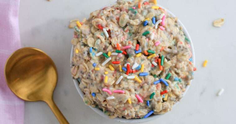 Vegan Birthday Cake Overnight Oats