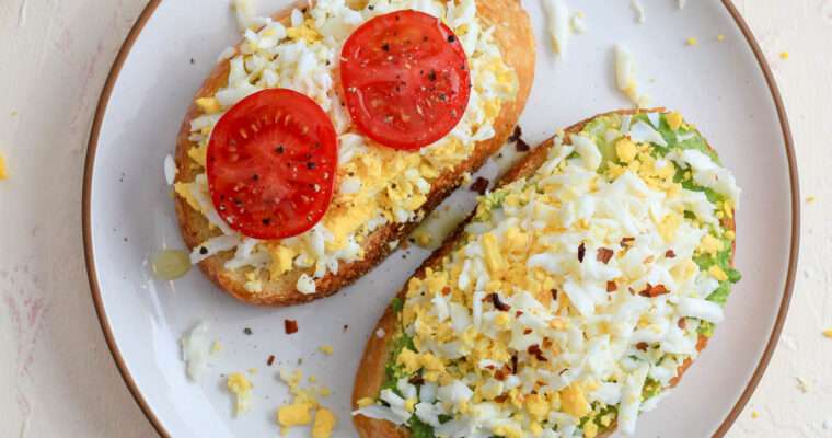 Grated Hard Boiled Egg on Toast