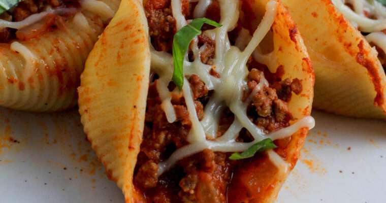 Dairy-Free Stuffed Shells with Meat Sauce