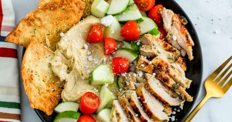 Greek Chicken Hummus Bowls