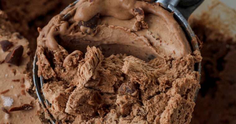 Vegan Chocolate Chocolate Chip Ice Cream (No-Churn)