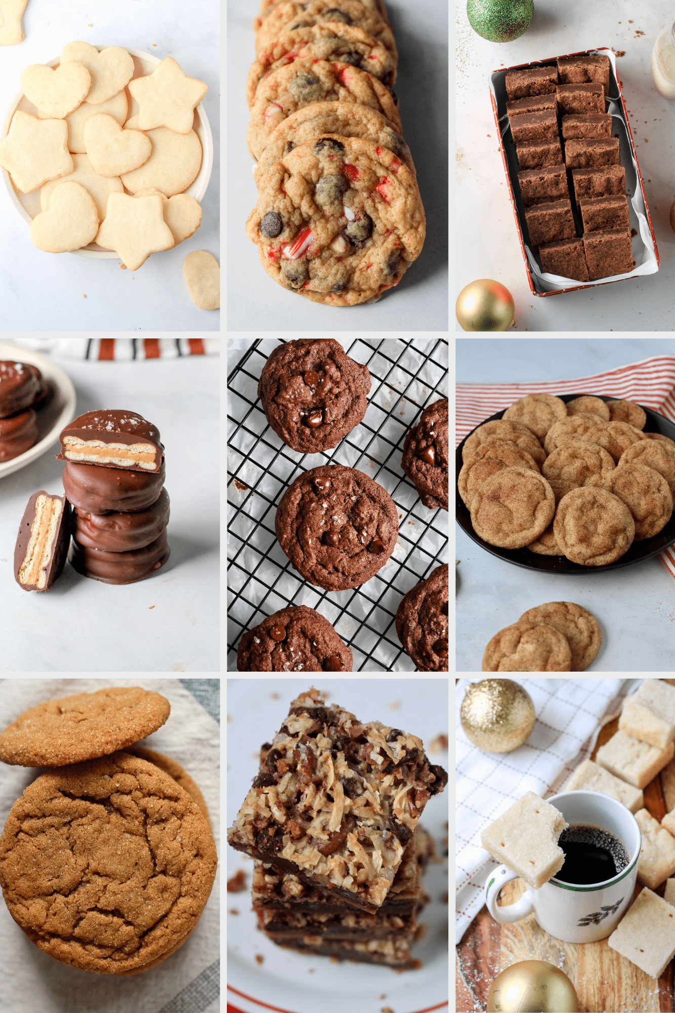A collage of dairy-free Christmas Cookies.