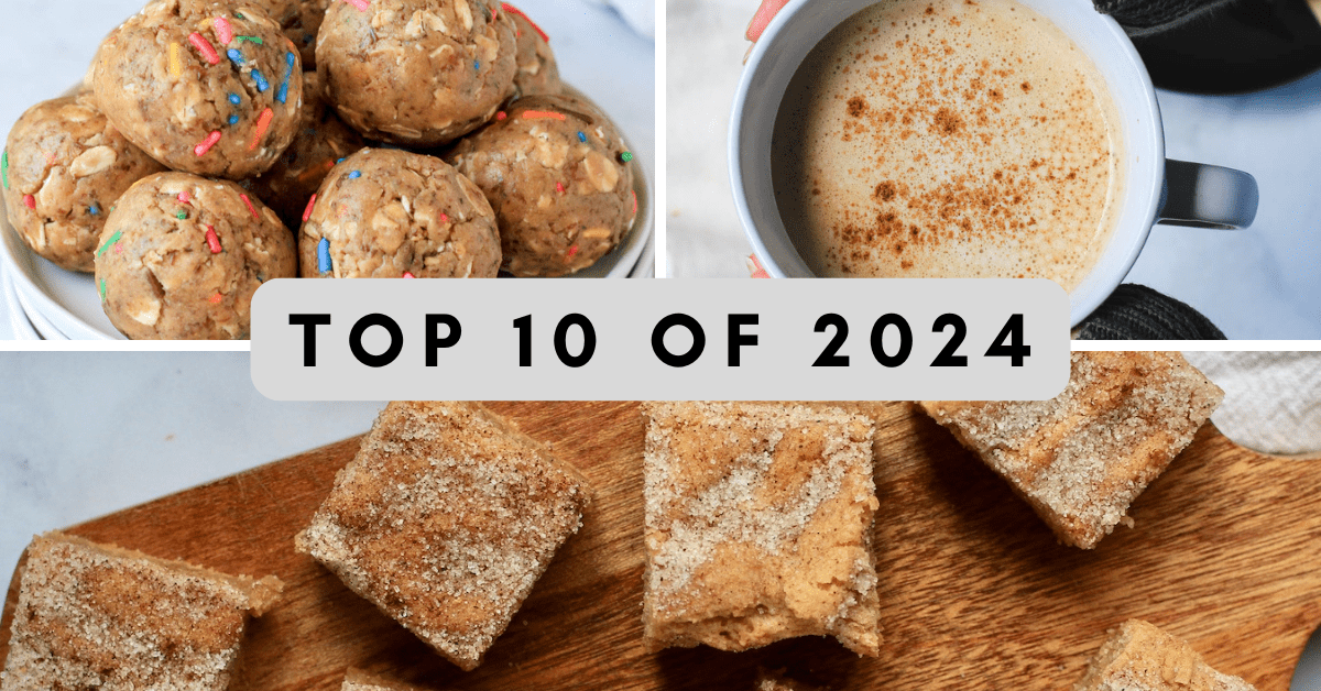 A three picture collage of some of the top posts from the year with the words Top 10 of 2024 in the middle.