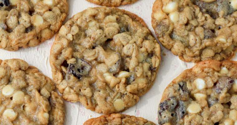 White Chocolate Oatmeal Cookies with Craisins