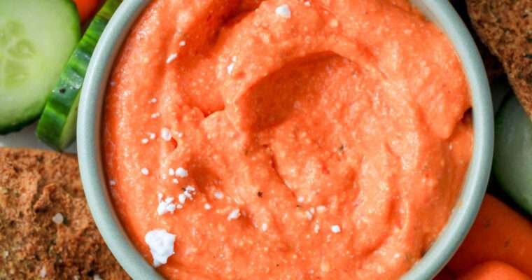 Vegan Feta and Roasted Red Pepper Dip
